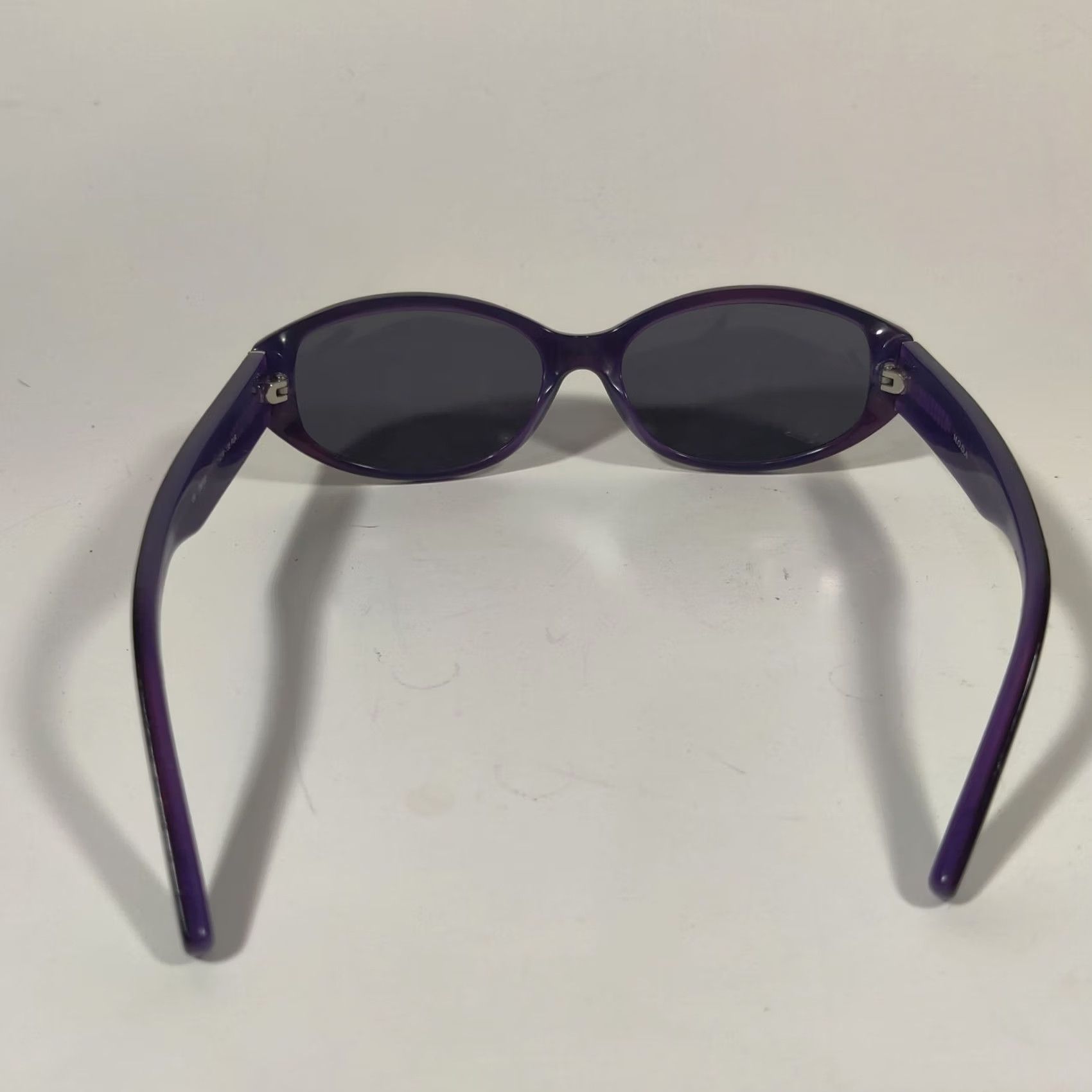 Vintage MODA Italy Sunglasses Oval Purple Black Unisex Adult 5-16-135 Plastic Lens Black Vintage Size ONE SIZE - 3 Thumbnail