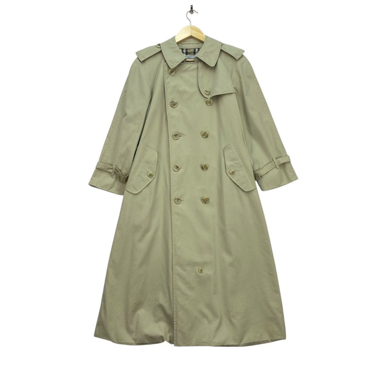 Burberry 🔥Vintage Burberrys Double Breast Belted Nova Check Trench Size M / US 6-8 / IT 42-44 - 4 Thumbnail
