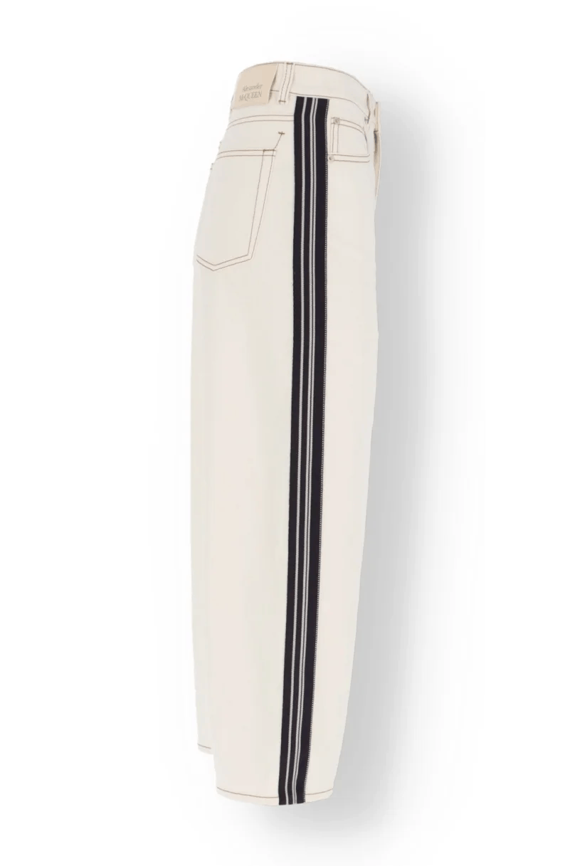 Alexander McQueen o1y0325 Denim Pant in White Size 24" / US 00 / IT 34 - 3 Thumbnail