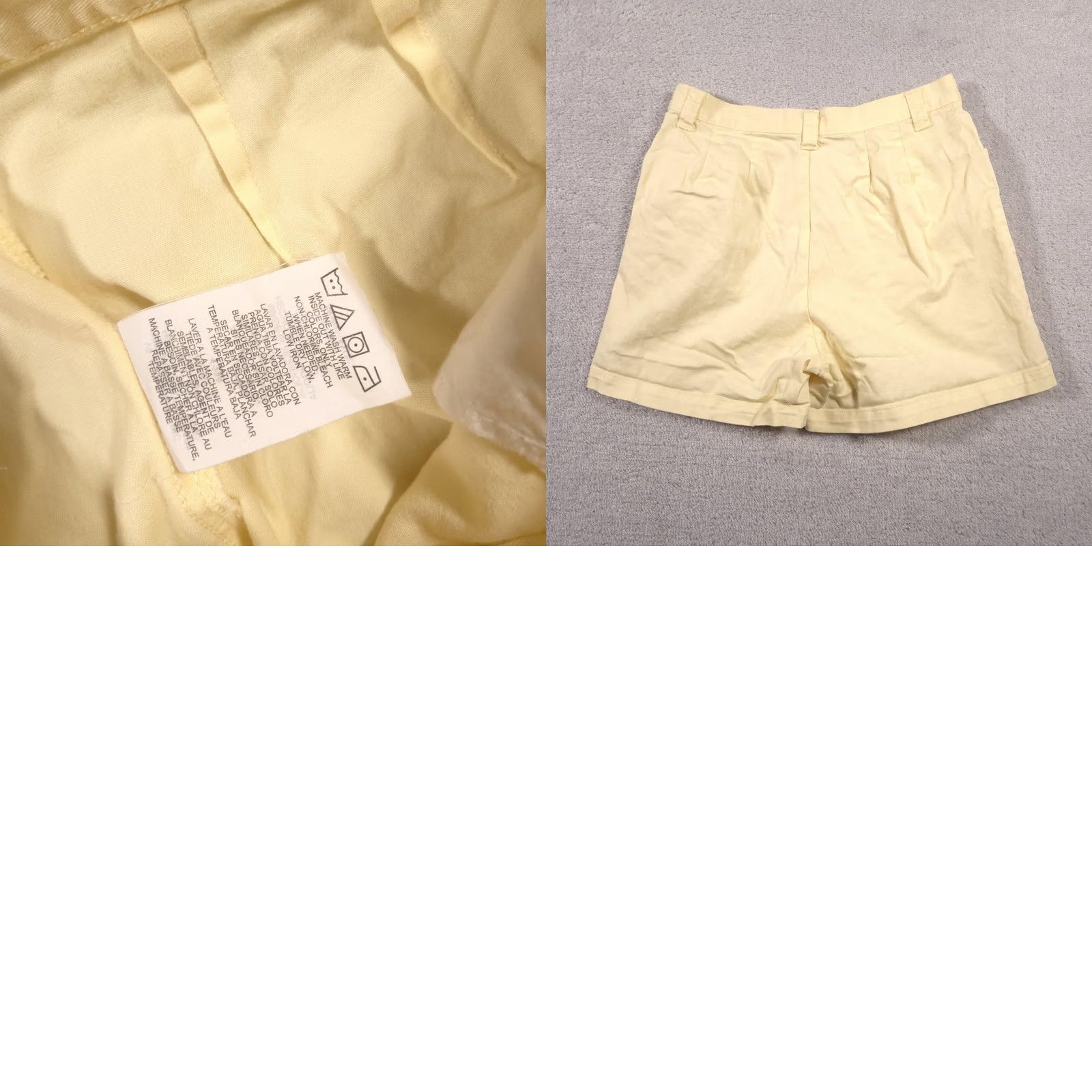 Lee VINTAGE? Lee Casuals Shorts Womens 12 Yellow Stretch Cotton Zip Fly Front Pockets Summer Size 34" / US 12 / IT 48 - 9 Thumbnail
