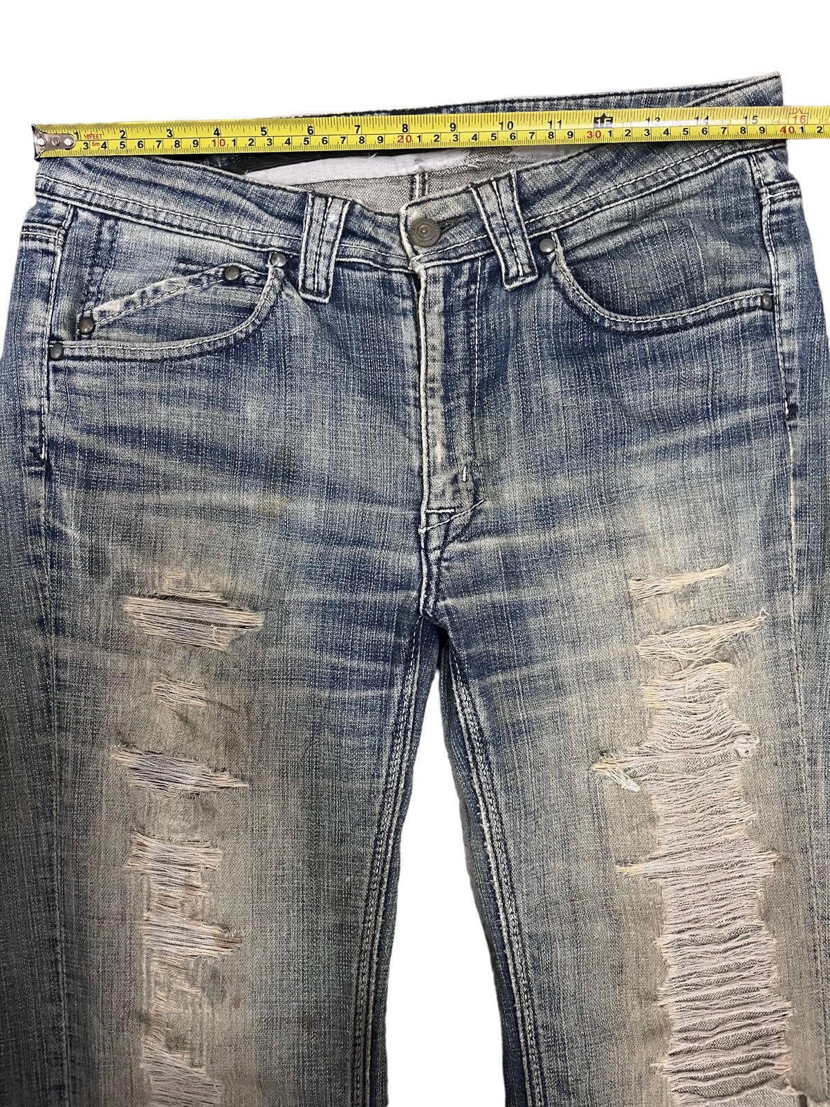 14th Addiction Vintage Denim Craft Flare Mudwash Ripped Distressed Denim Size US 31 - 14 Thumbnail