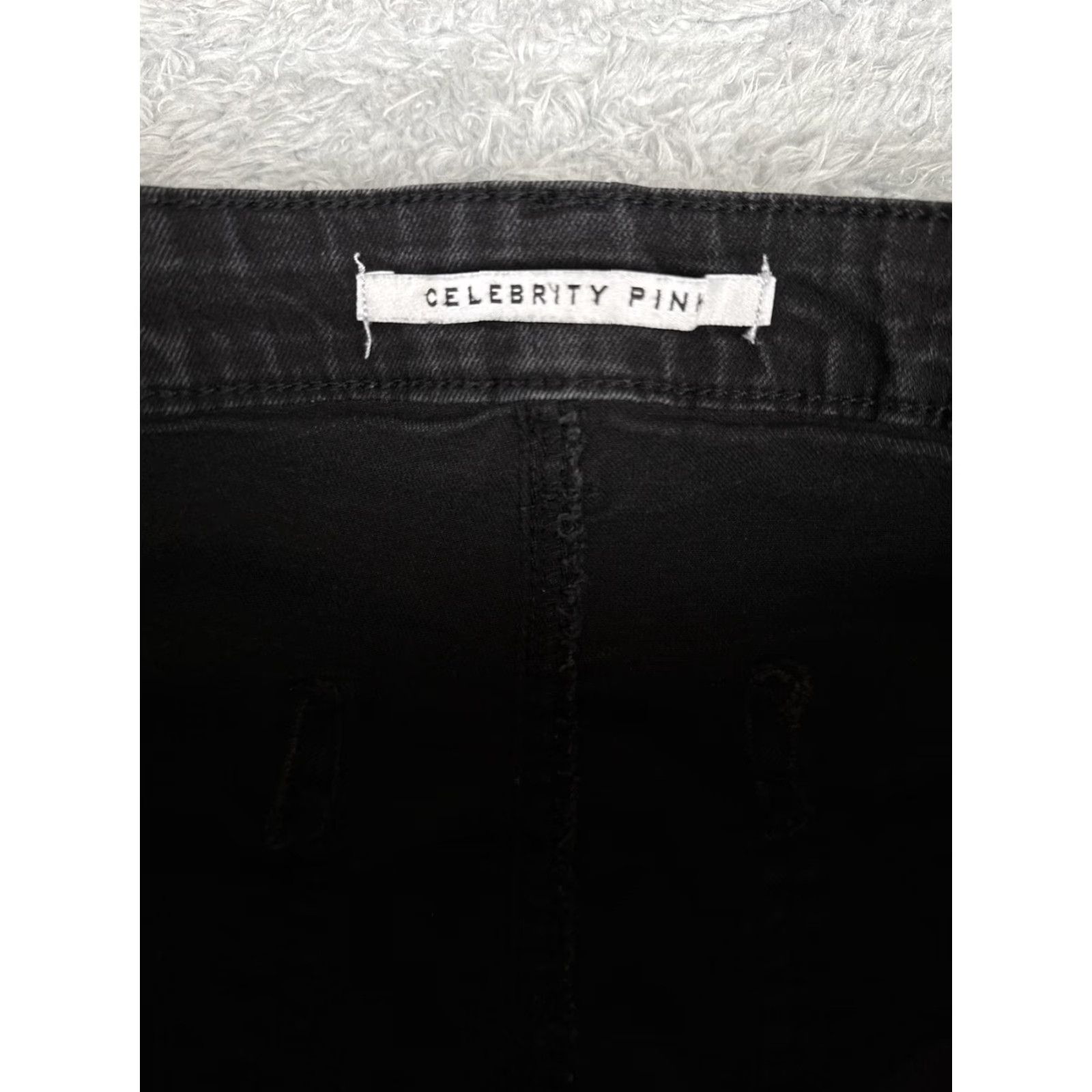 Vintage Celebrity Pink Jeans Juniors 15/32 Flare Denim Gray Charcoal Stretch 30x30 Size 36" / US 14 / IT 50 - 6 Thumbnail