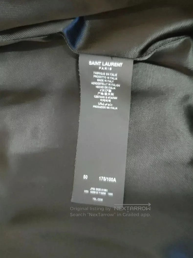 Saint Laurent Paris YSL Black Varsity Jacket with Stripes. Size US M / EU 48-50 / 2 - 5 Thumbnail