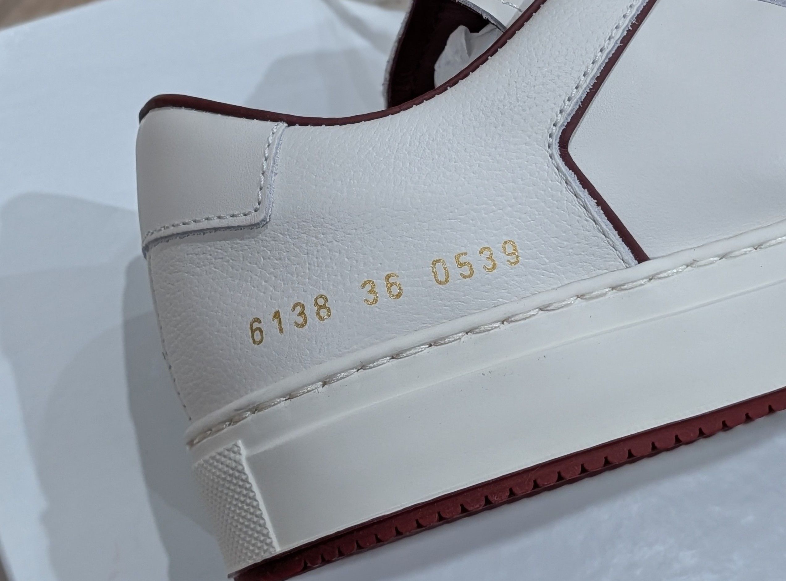 Common Projects Common Projects "Decades" Leather Sneakers White/Red 36 US 6 Size US 6 / IT 36 - 6 Thumbnail