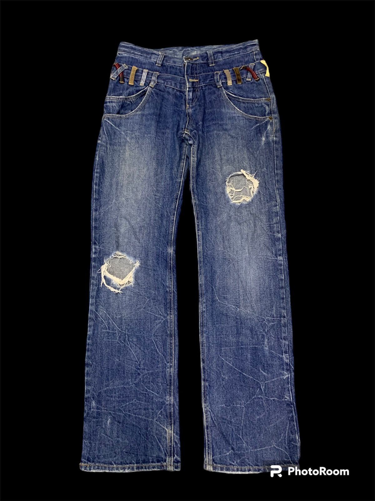If Six Was Nine 🔥DOUBLE WAIST🔥PPFM INSPIRED JAPANESE UNBRAND DISTRESSED Size US 30 / EU 46 - 1 Thumbnail