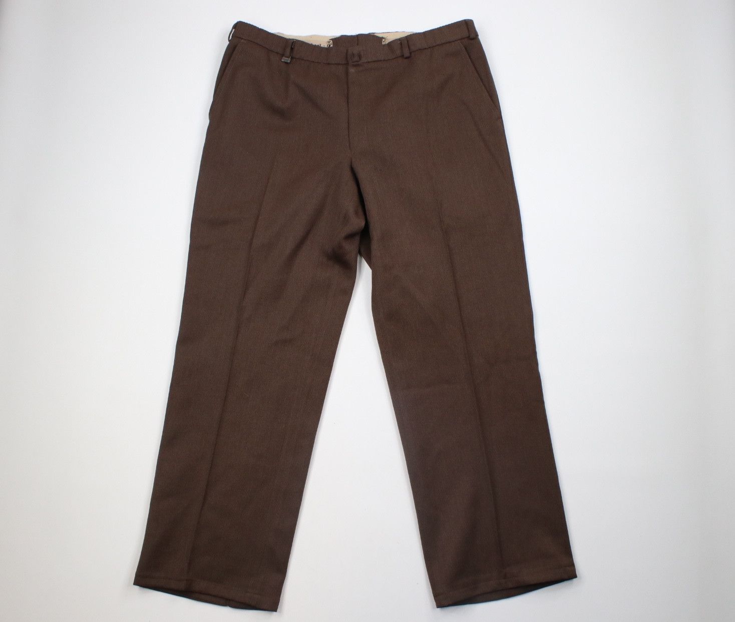 Vintage 70s Streetwear Knit Flared Bell Bottoms Pants Brown