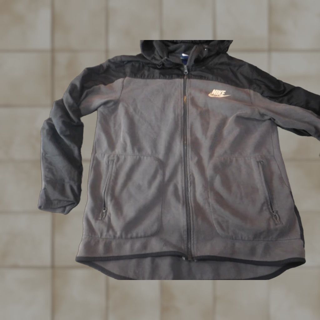 Nike Nike Jacket Womens L Gray logo full zip fleece hoodie retro classic Size L / US 10 / IT 46 - 1 Thumbnail