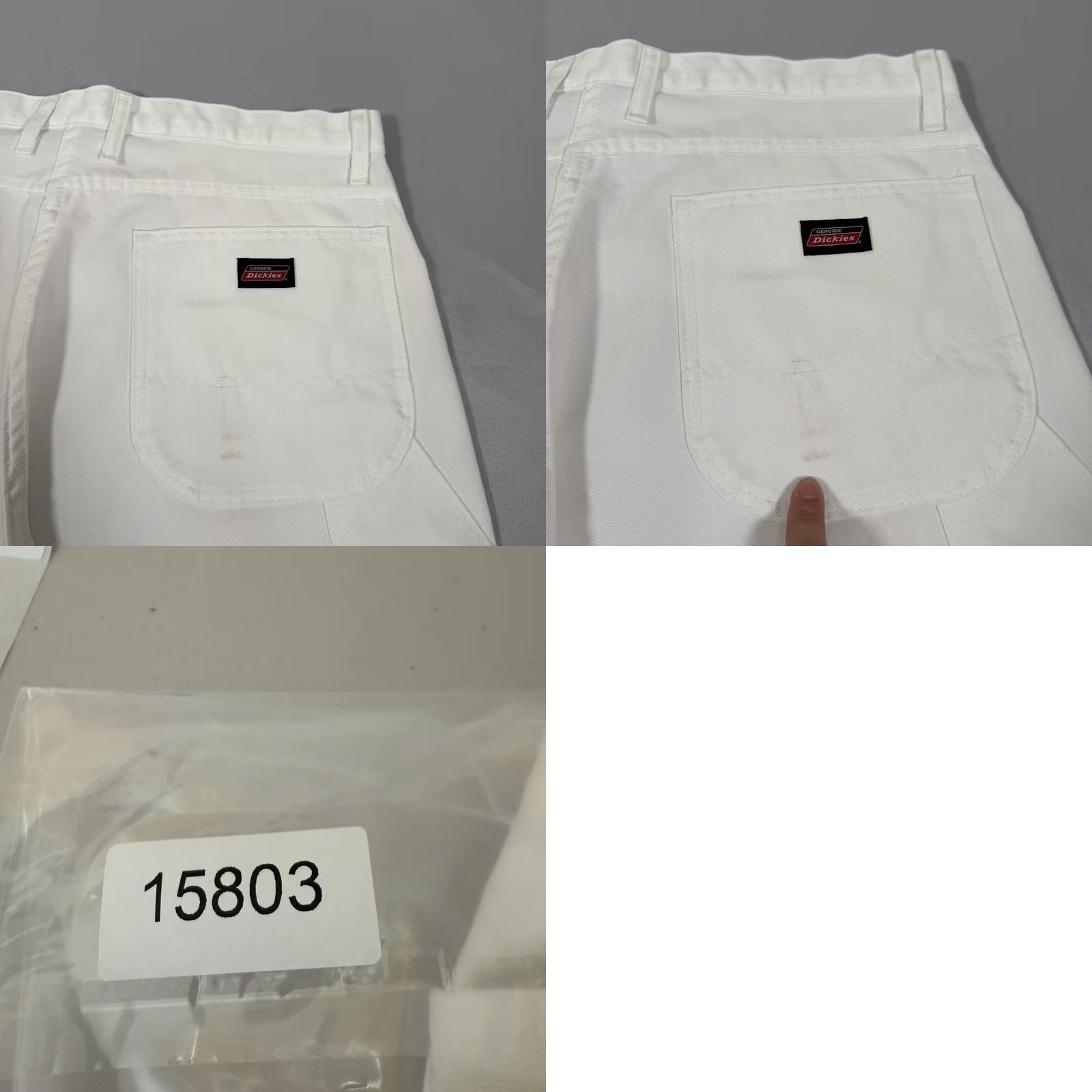 Dickies Dickies Pants Mens 36x30 White Canvas Carpenter Painter Workwear Hammer Loop Front Flat Front Zip Fly Size US 36 / EU 52 - 9 Thumbnail