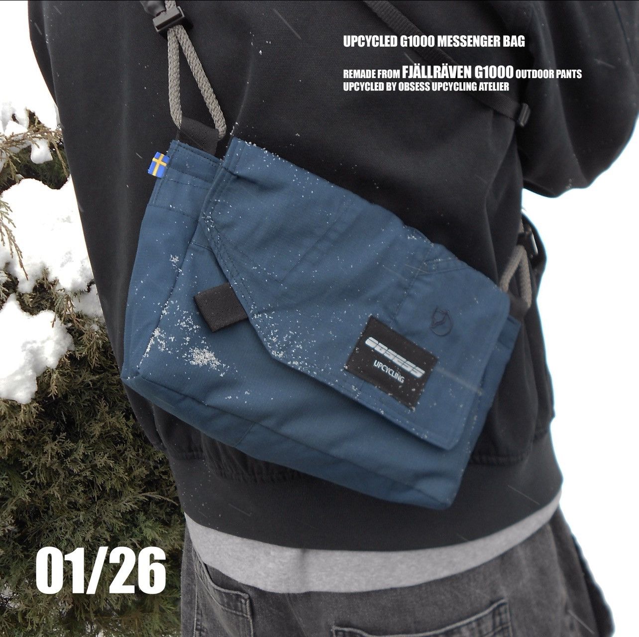Fjallraven UPCYCLED FJÄLLRÄVEN G1000 MESSENGER BAG By OBSESS UPCYCLING Size ONE SIZE - 1 Thumbnail