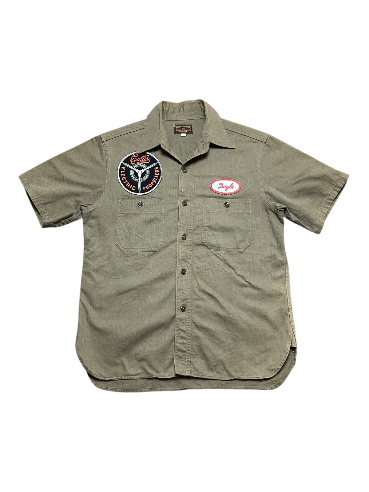 Buzz Rickson's Buzz Ricksons HBT Work Shirt CURTISS ELECTRIC PROPELLERS Size US S / EU 44-46 / 1 - 2 Thumbnail