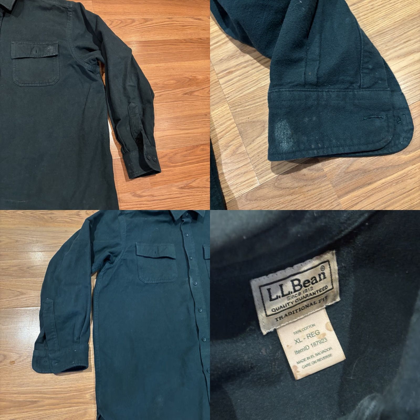 Vintage VINTAGE LL Bean Shirt Chamois Cloth Green Heavy Cotton 187923 Men’s XL Size Long Sleeve Button-Up Collared Casual Working Outdoors Mens Size US XL / EU 56 / 4 - 8 Thumbnail