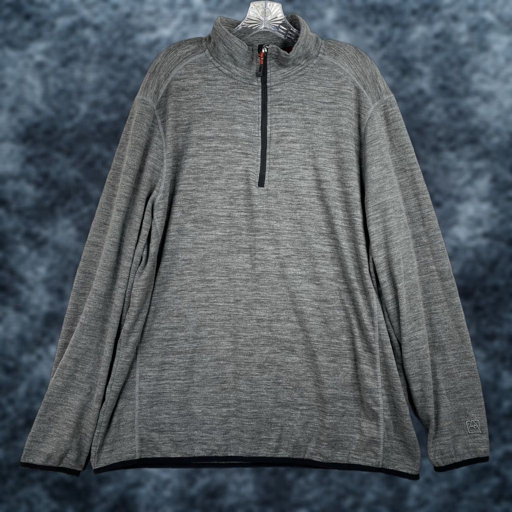 Avalanche Avalanche Mens Top 1/4 Zip Pullover Mock Neck Gray Heather XL Outdoor Active Sweatshirt College Run Hiking Winter Fall Spring Sport Size US XL / EU 56 / 4 - 1 Thumbnail