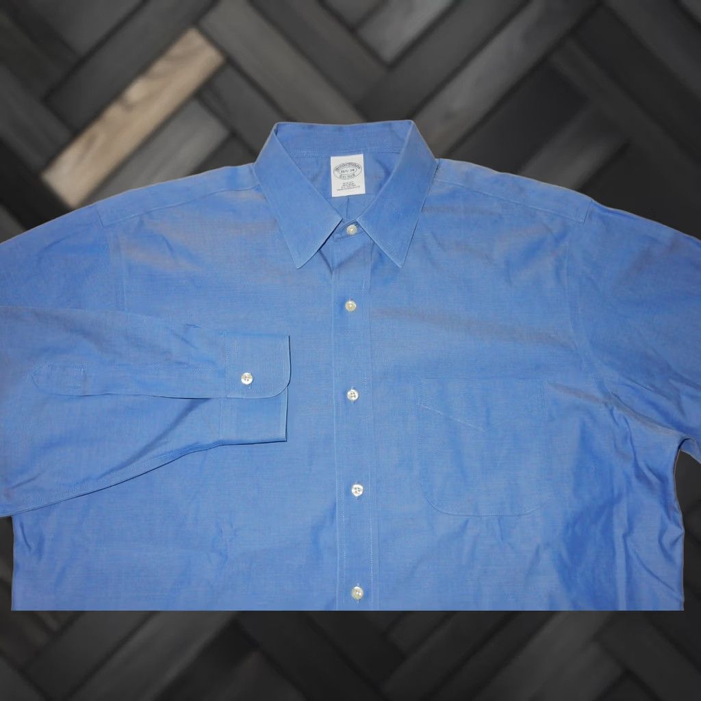 Brooks Brothers Brooks Brothers Men's Dress Shirt Size 16 Slim Fit Blue Long Sleeve 34-34 16-34 Regular Worldwide Size 42R - 1 Thumbnail