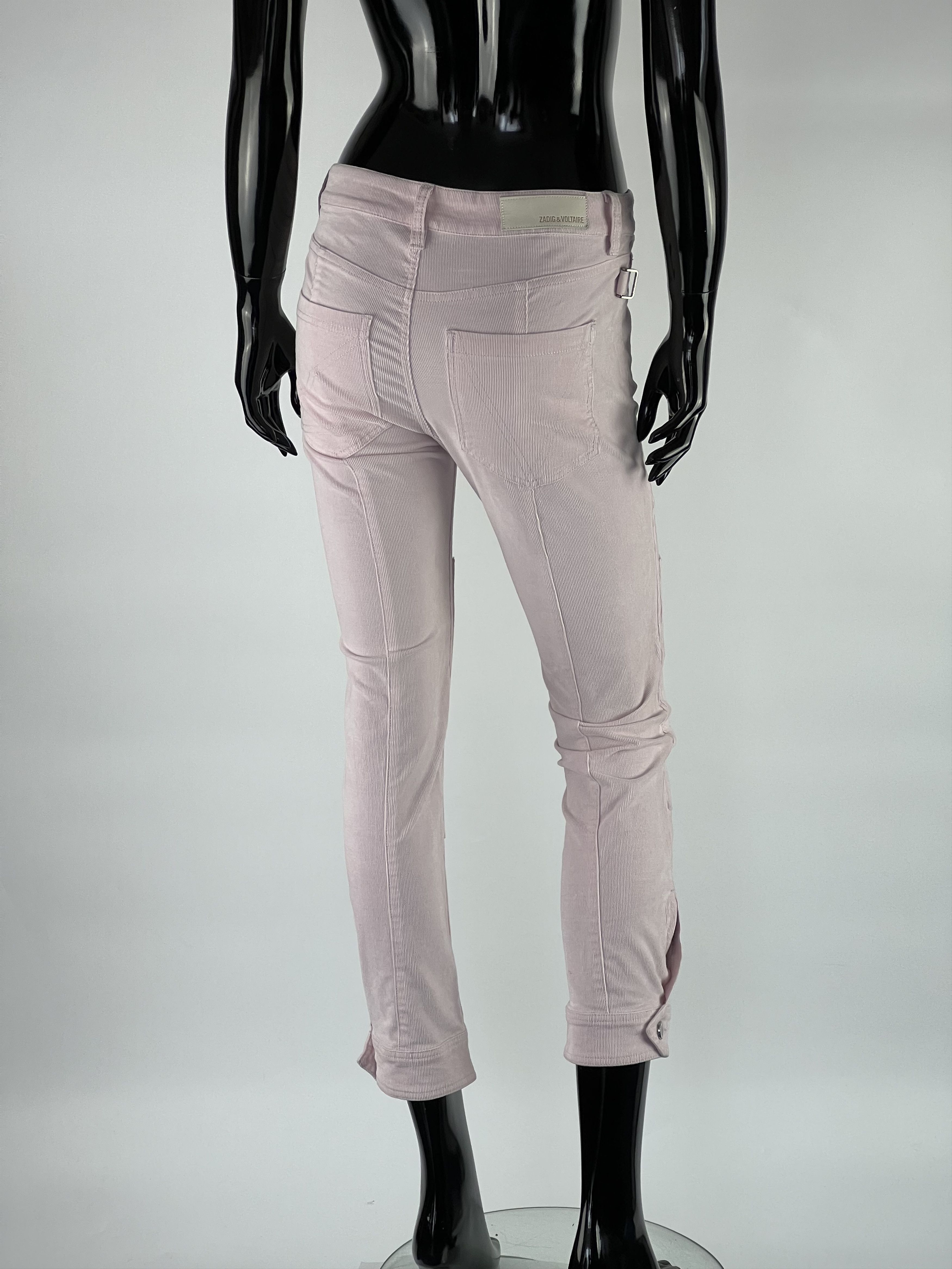 Zadig & Voltaire Zadig & Voltaire Women's Pink Corduroy Velours Pants Size 36 Size 27" / US 4 / IT 40 - 3 Thumbnail