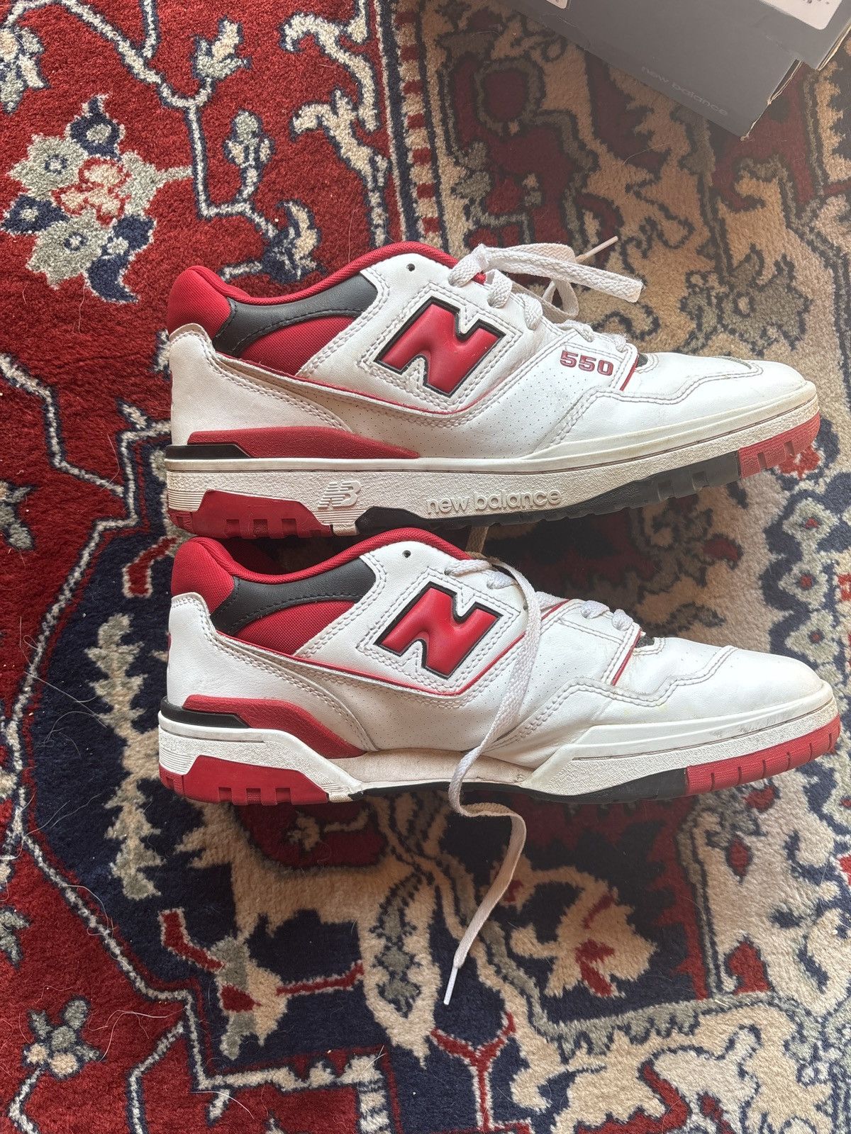 New Balance red/white new balance 550 Size US 10.5 / EU 43-44 - 1 Thumbnail