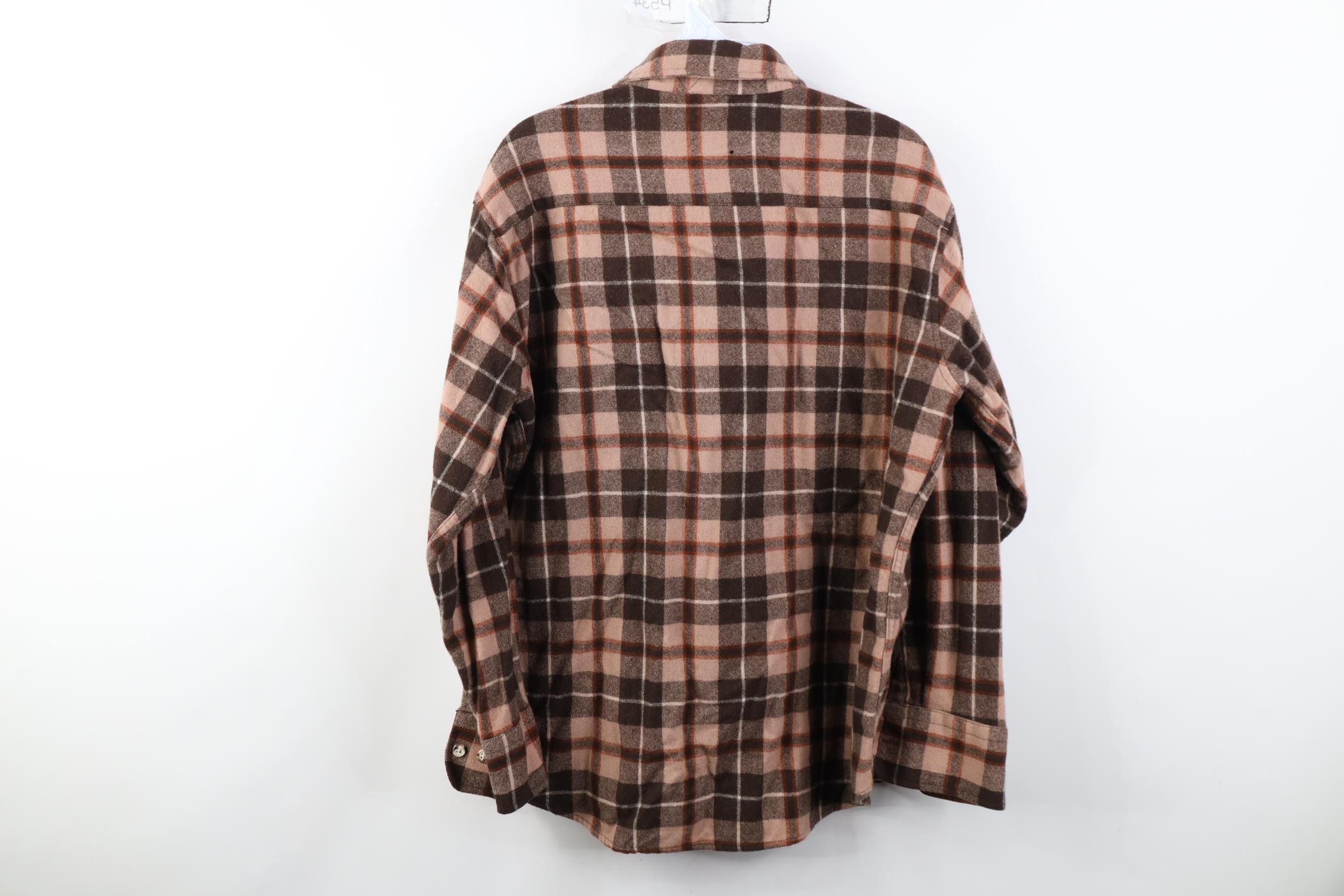 Vintage Vintage 70s Streetwear Wool Knit Board Button Shirt Plaid Size US L / EU 52-54 / 3 - 11 Thumbnail