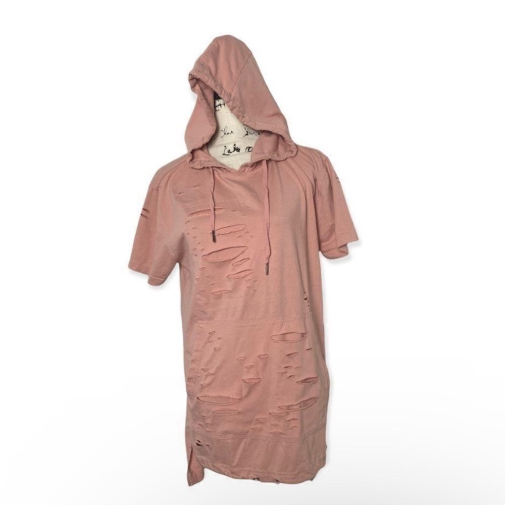 Other Screenshot Pink Distressed Hoodie Sweatshirt Size L Short Sl Size L / US 10 / IT 46 - 1 Thumbnail