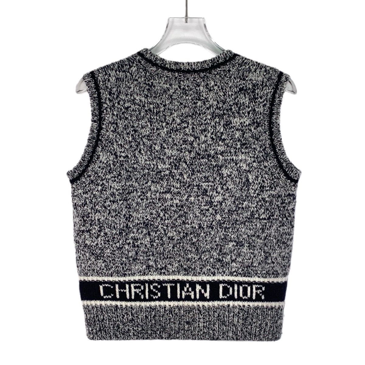 Dior Dior Letter Logo Wool V-neck Sleeveless Knit Waistcoat K26WX Size XXS / US 00 / IT 34 - 2 Thumbnail