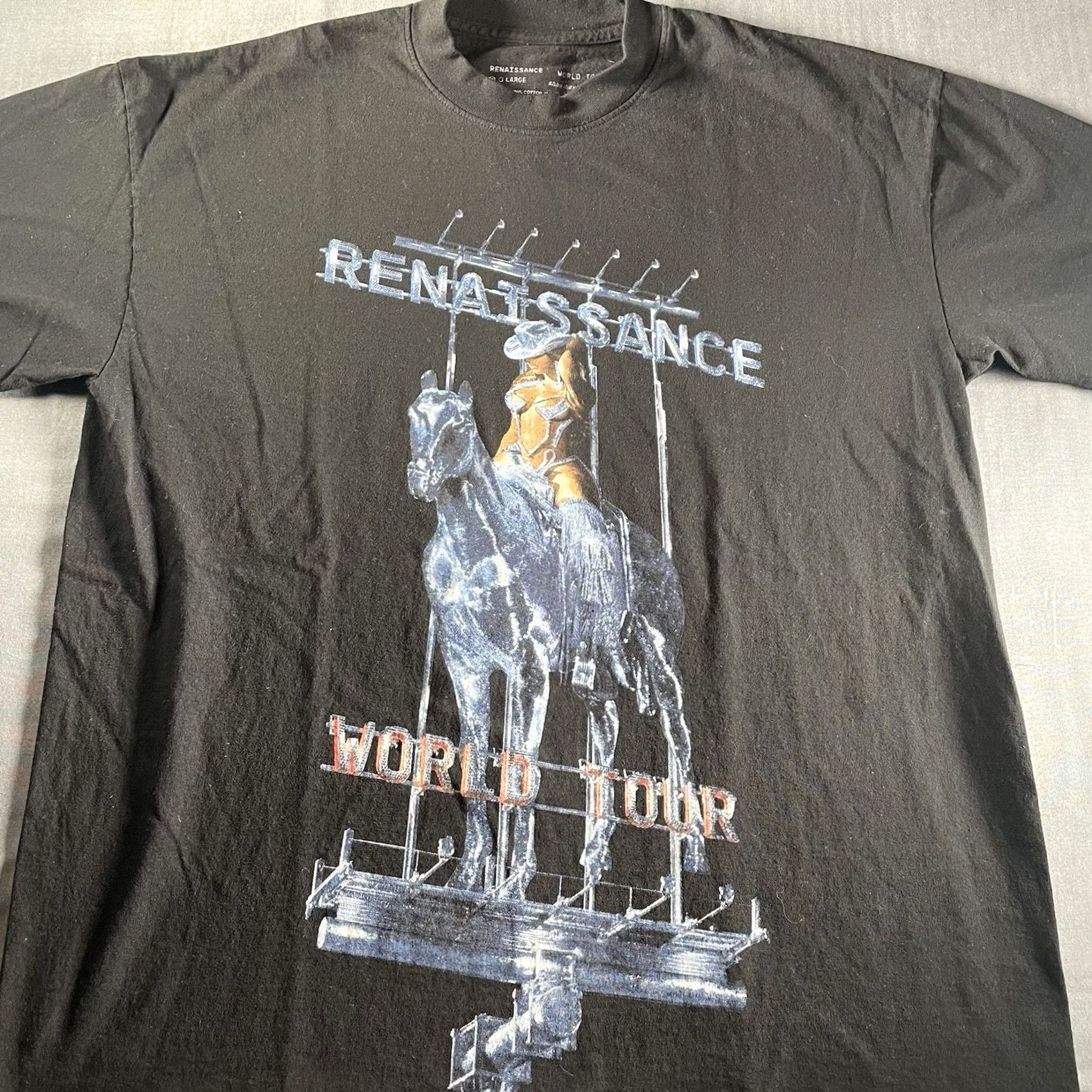 Vintage Beyonce Shirt World Tour Merchandise Cowboy Hat On a Horse Large Black Crew Neck Short Sleeve T-Shirt Mens Size US L / EU 52-54 / 3 - 2 Thumbnail