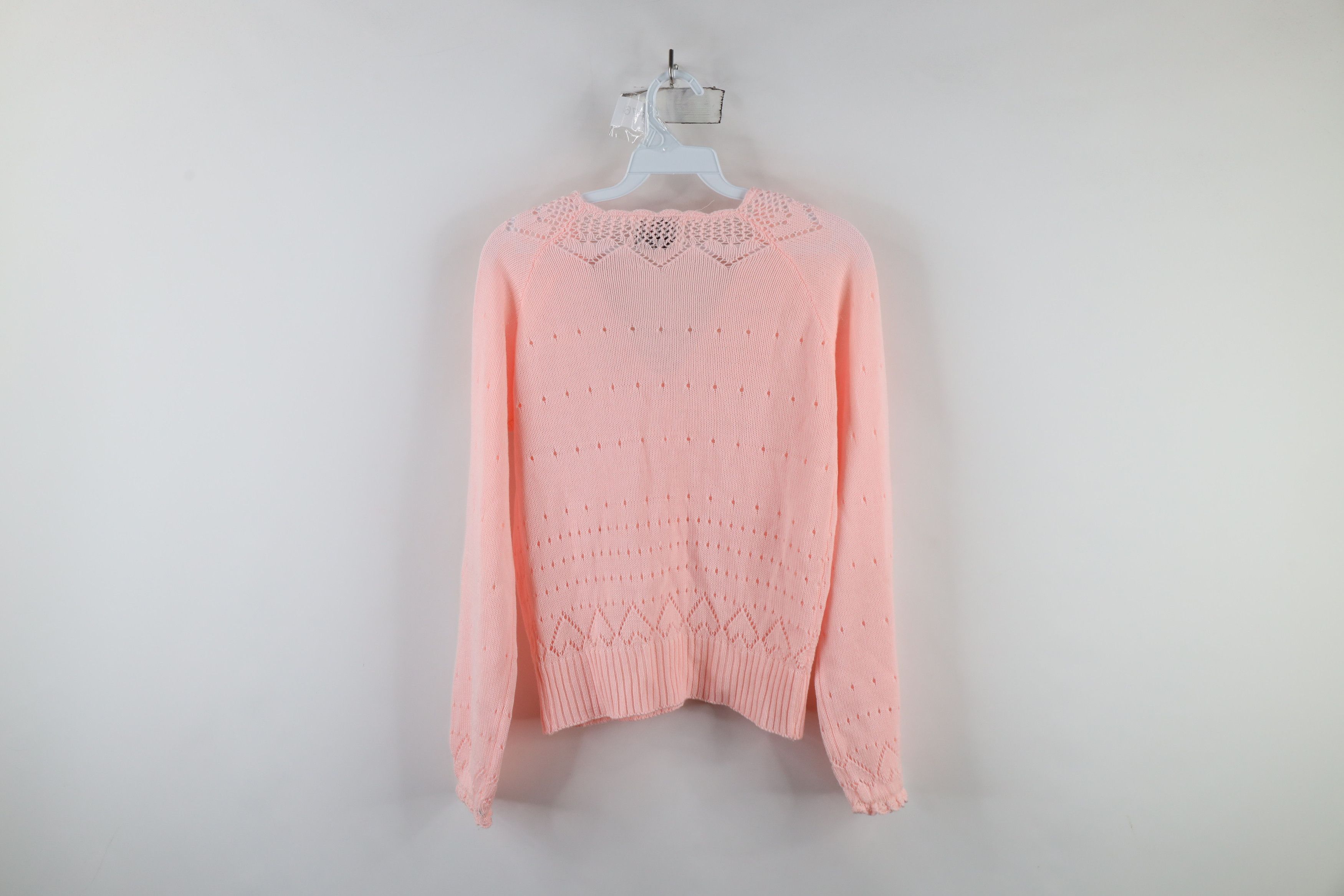Vintage Vintage 70s Streetwear Flared Sleeve Knit Sweater Pink Size L / US 10 / IT 46 - 9 Thumbnail
