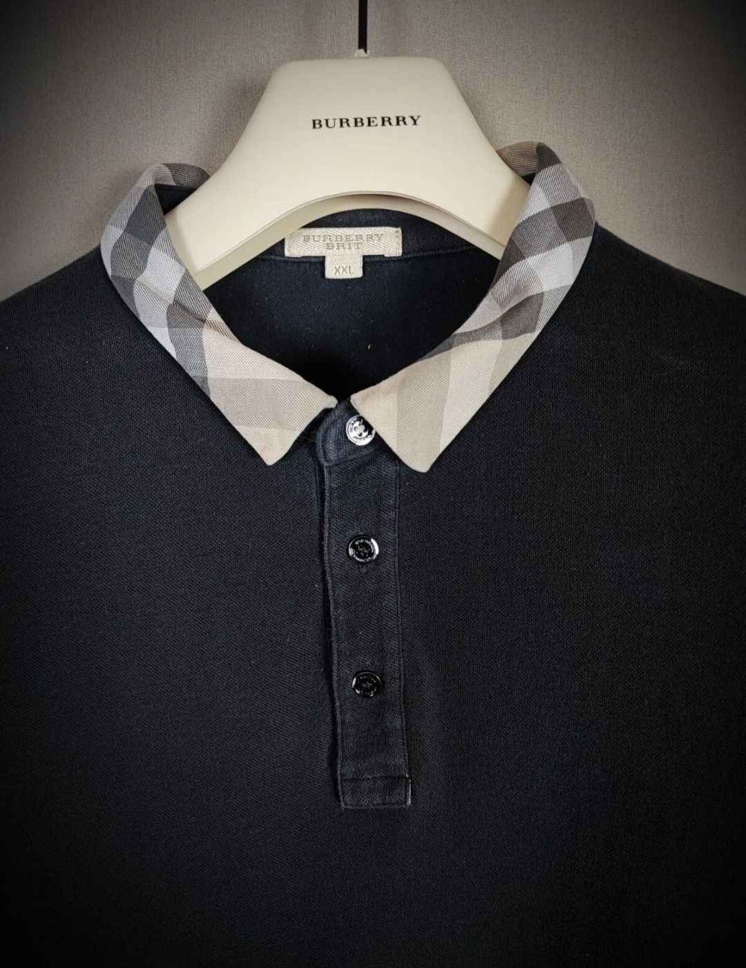 image of 2 Burberry Polo Size Xxl Discounted in Black Purple, Men's