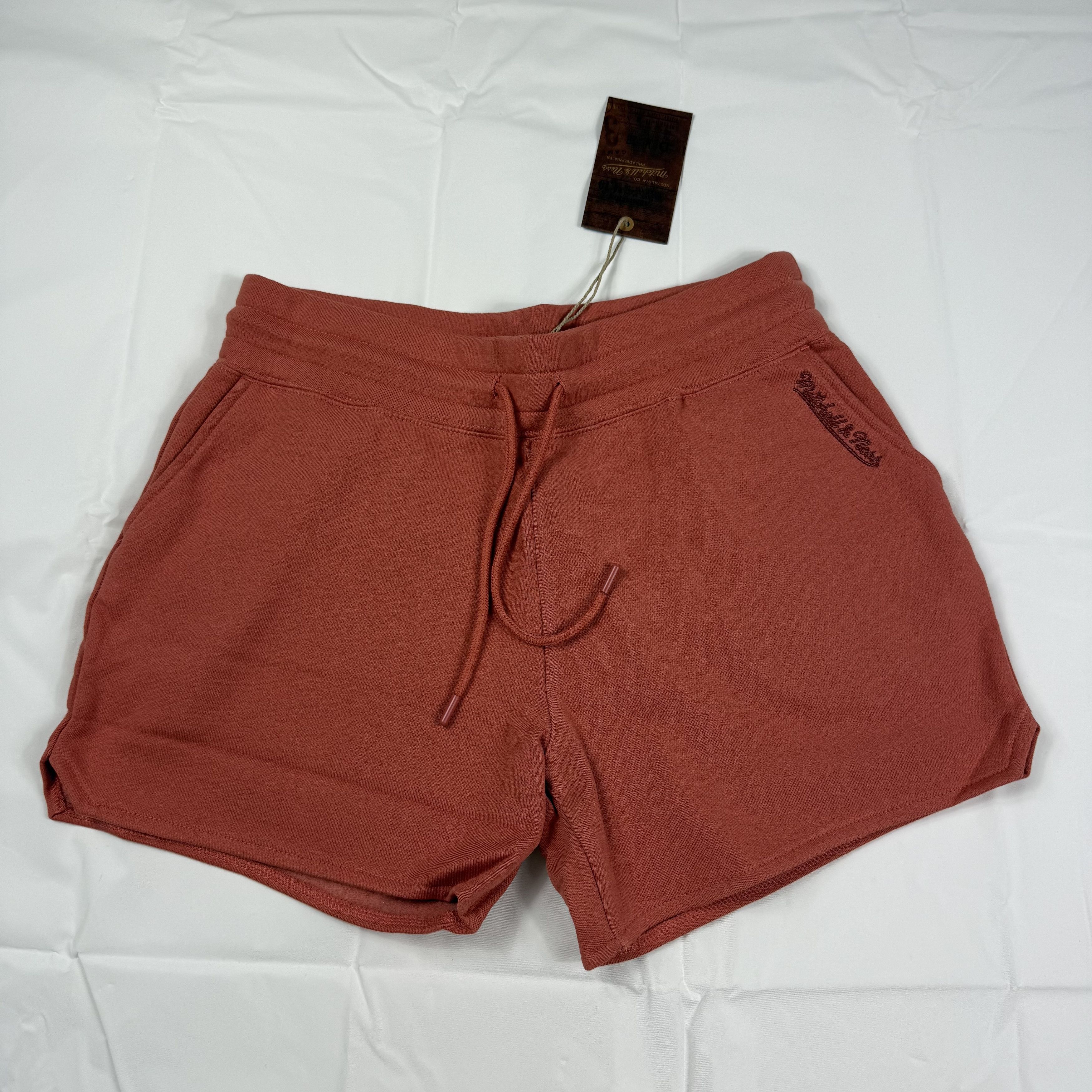 Mitchell & Ness Mitchell & Ness Fleece Shorts Rust Terracotta Drawstring Size 29" - 1 Thumbnail