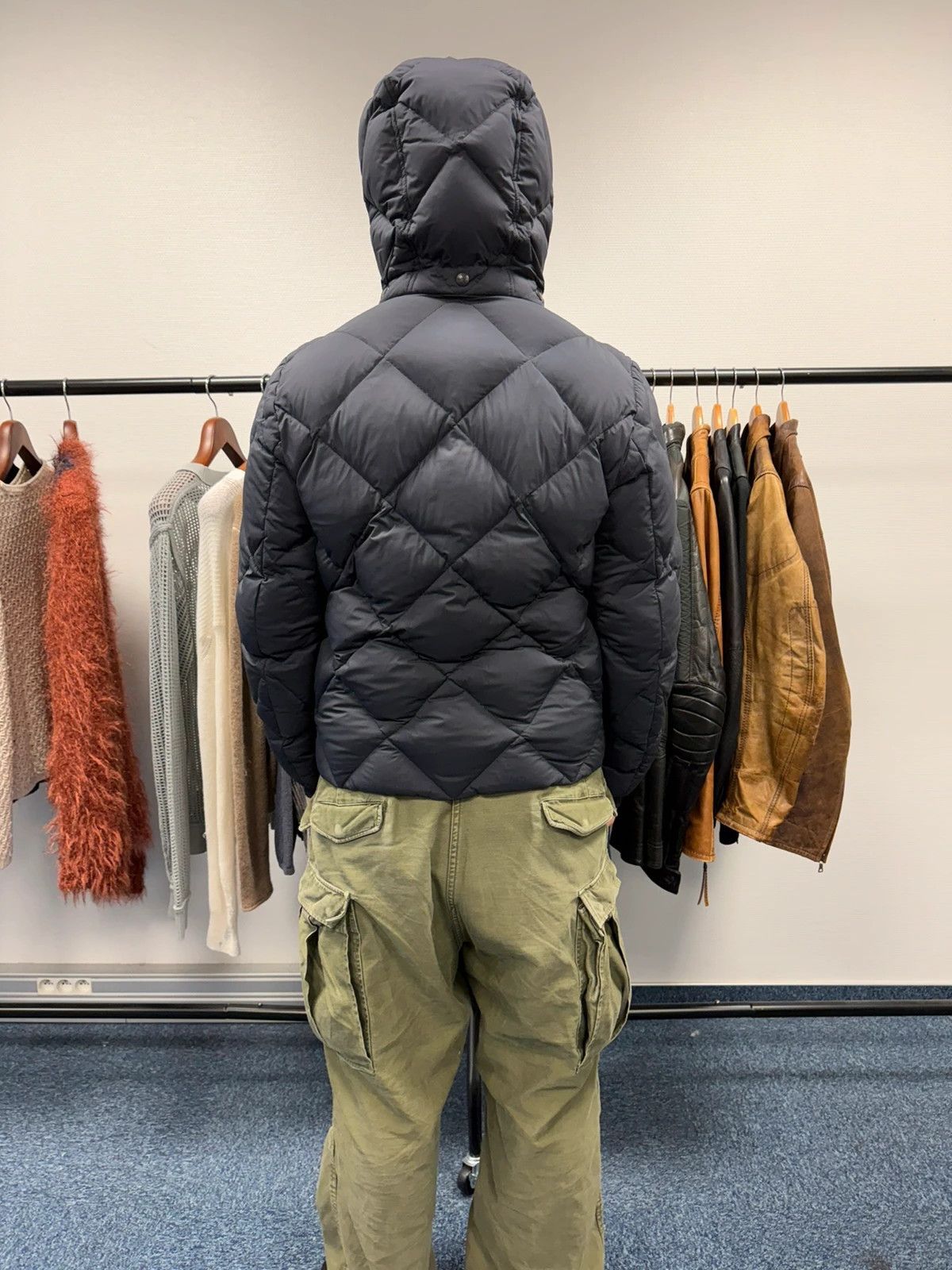 Moncler Moncler Maya Navy Blue Diamonds Puffer Down Hooded Jacket Size US M / EU 48-50 / 2 - 4 Thumbnail