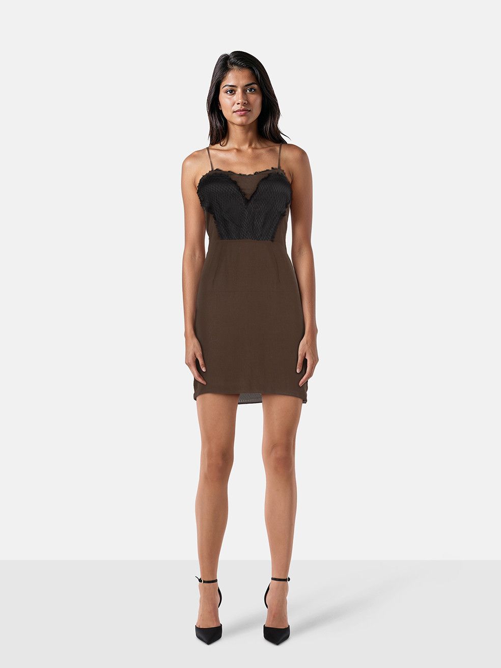 Tom Ford Brown Mini Net Panel Dress Size XS / US 0-2 / IT 36-38 - 1 Thumbnail