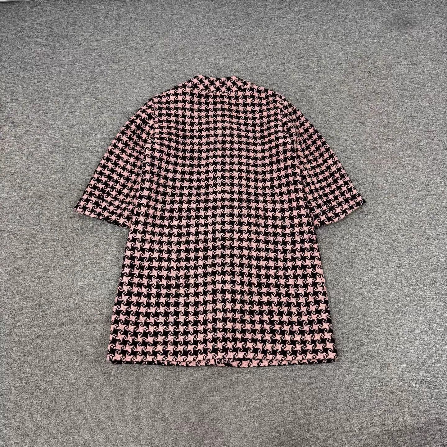 Gucci Gucci pink black houndstooth tweed collarless mid coat 40 Size S / US 4 / IT 40 - 2 Thumbnail