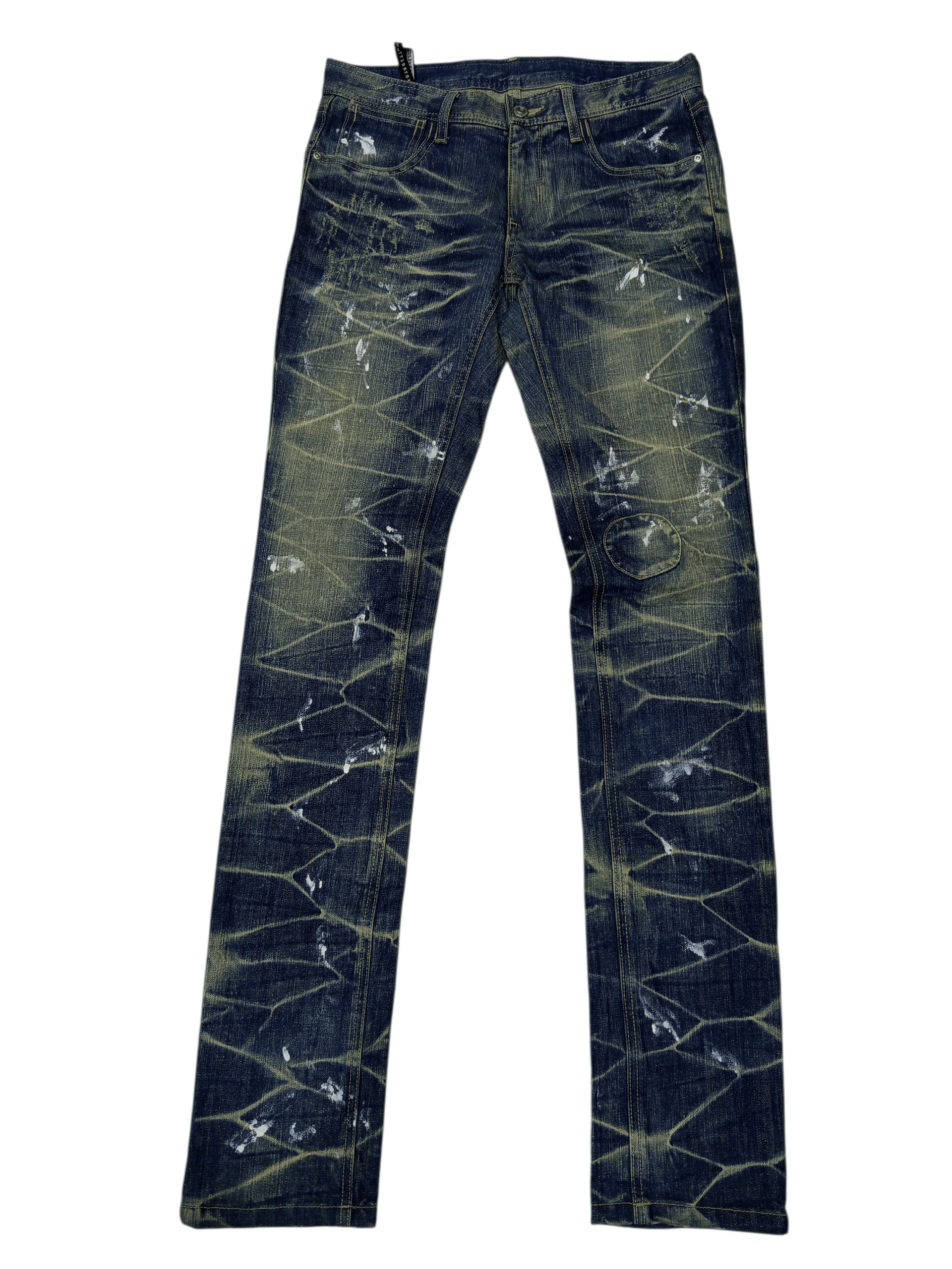 Black barrett by Neil Barrett Distressed Painted Denim Jeans