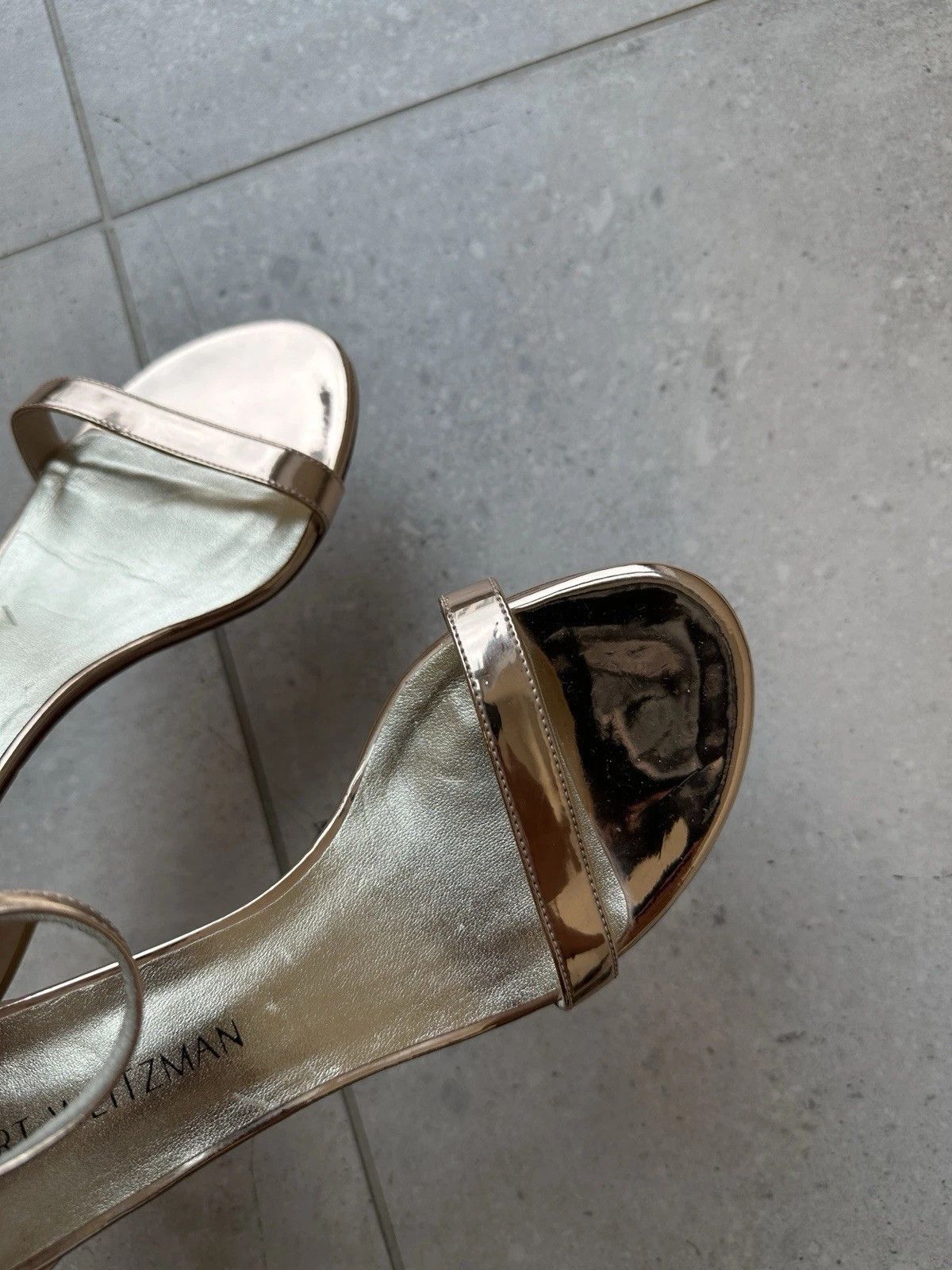 Stuart Weitzman Stuart Weitzman Shoes Womens Gold Heels Sandals Heeled Size US 7.5 / IT 37.5 - 12 Thumbnail