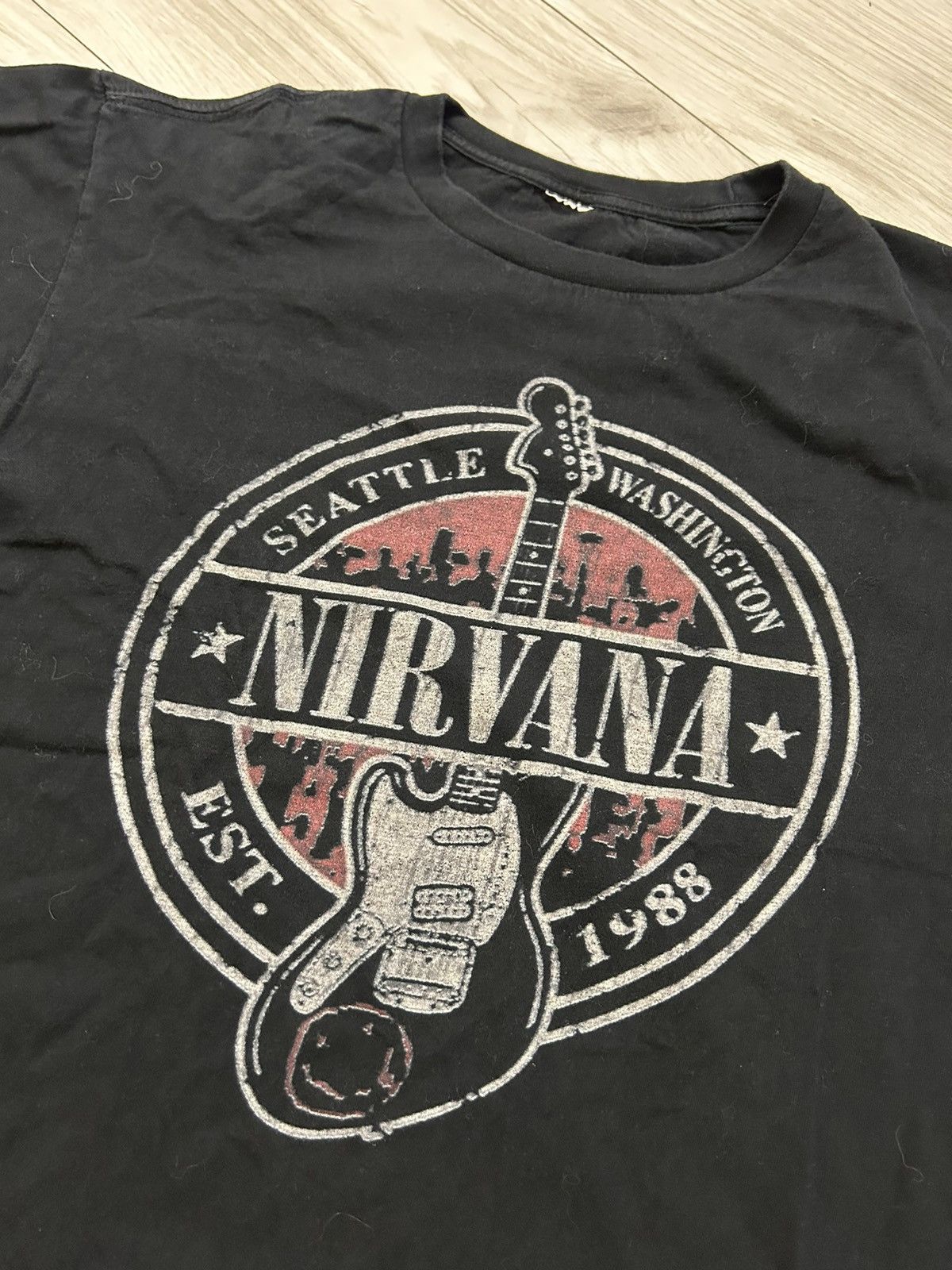 Band Tees × Gildan × Nirvana NIRVANA Seattle Washington Gildan 2011 SWAG tee,sz Size US M / EU 48-50 / 2 - 3 Thumbnail