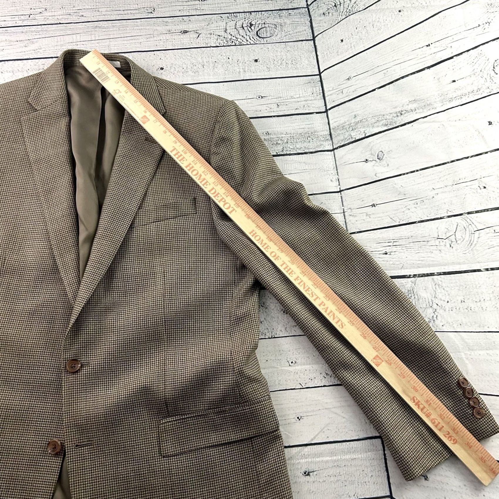 Ralph Lauren Lauren Ralph Lauren Blazer Shirt Men 42 Long Brown Wool Silk Tweed Notch Lapel Two-Button 2 Piece Vintage N/A Size 42R - 4 Thumbnail