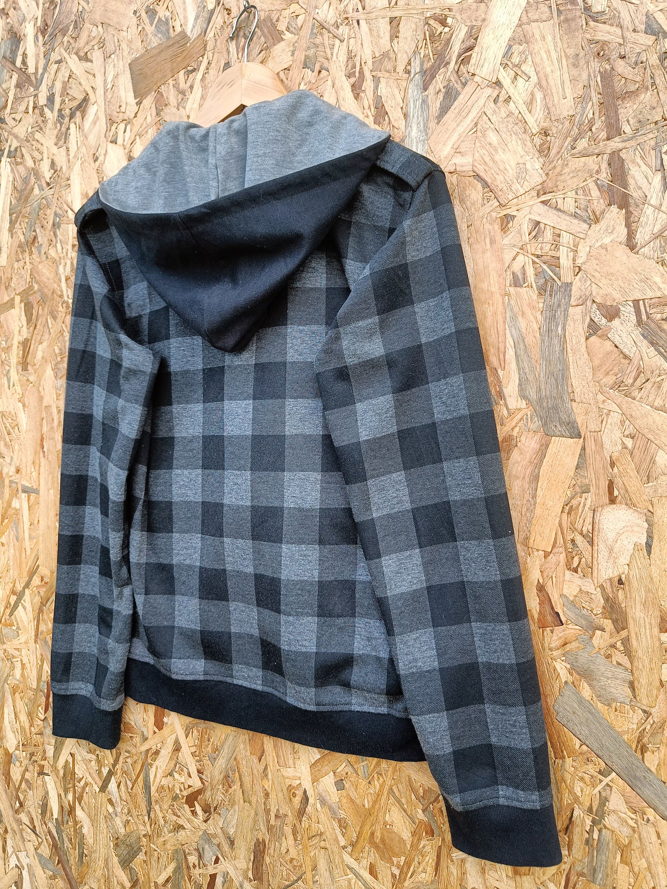 Japanese Brand Double Collar, Checker Zipper Hoodies Punk GrungeJacket Size US L / EU 52-54 / 3 - 10 Thumbnail
