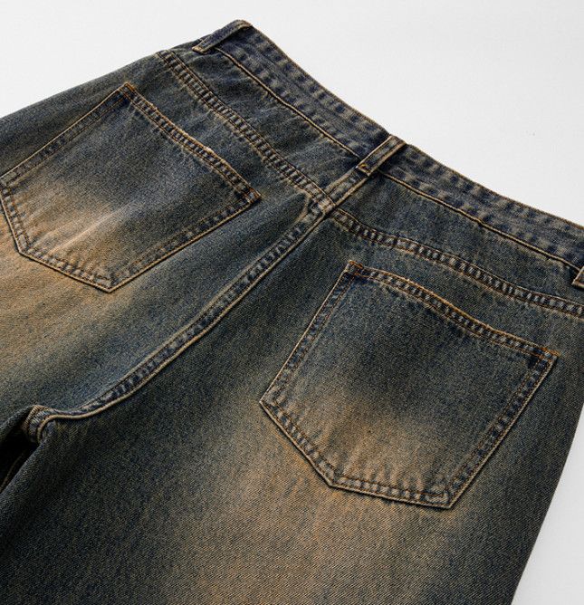 Vintage American retro straight leg distressed baggy jeans for men Size US 32 / EU 48 - 4 Thumbnail