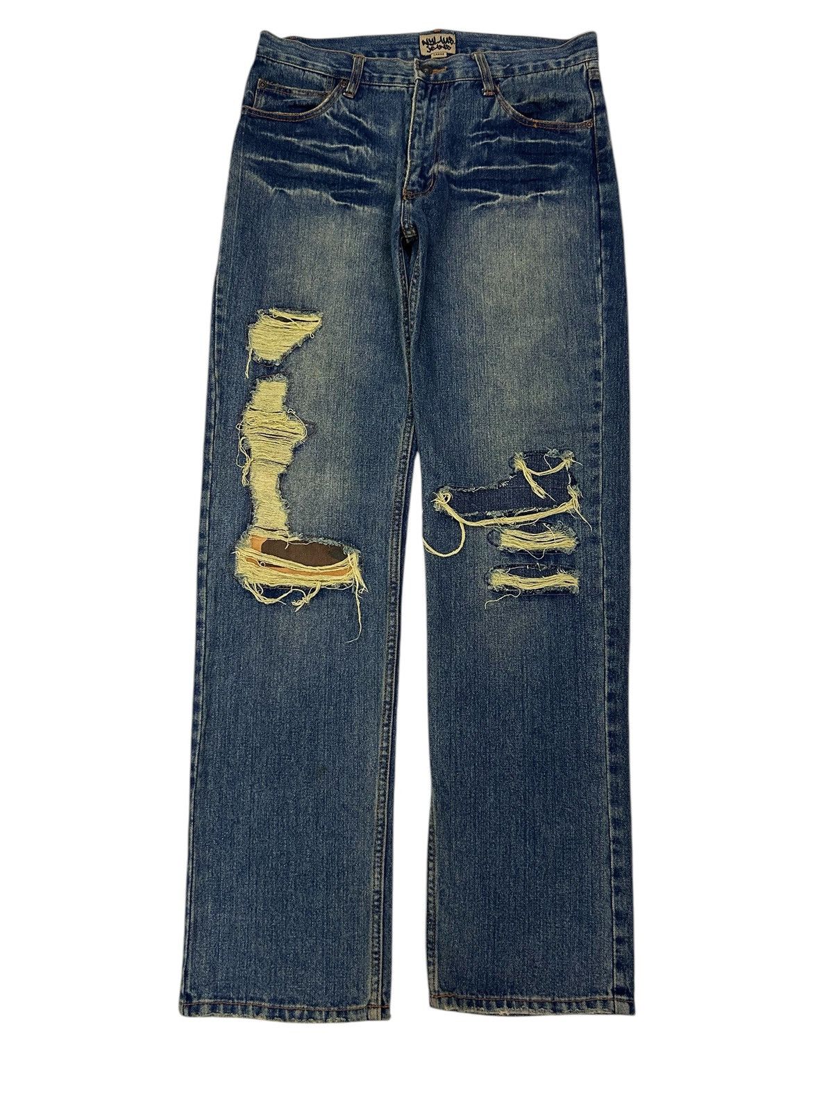Japanese Brand × Vintage Vintage Japanese Denim Nylaus Jeans Distressed Jeans Size US 34 / EU 50 - 2 Thumbnail