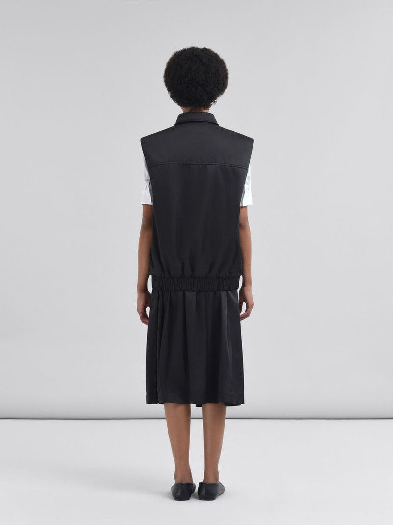 Marni o1f1d3z0326 Taffeta Bomber Vest With Symbol in Black Size S / US 4 / IT 40 - 3 Thumbnail
