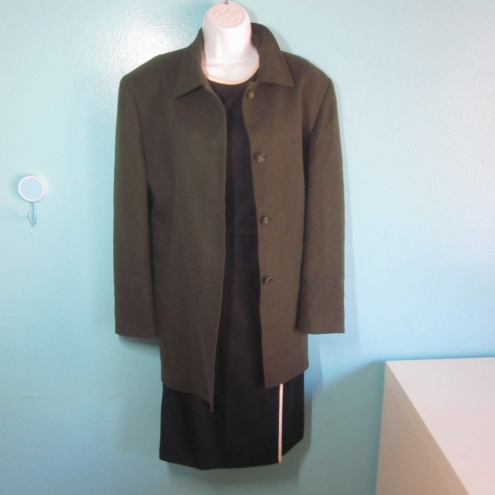 Nordstrom Nordstrom Olive Green Camelhair Coat - sfi Femme - Size 14 Size XL / US 12-14 / IT 48-50 - 6 Thumbnail