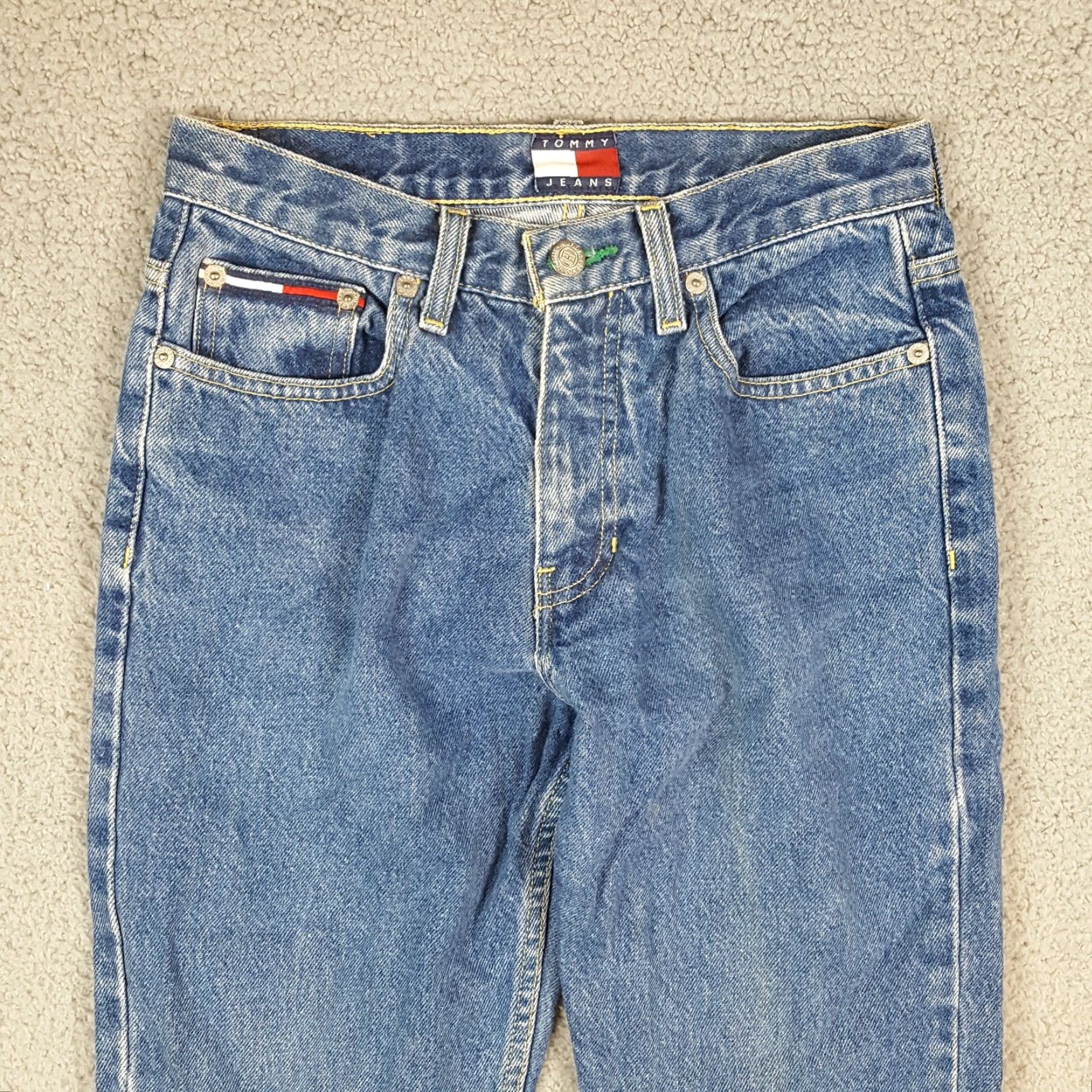 Tommy Hilfiger VINTAGE Tommy Hilfiger Women's Jeans Size 2 Y2K 2000s Denim Blue Retro Casual Straight Pants Size 26" / US 2 / IT 38 - 3 Thumbnail