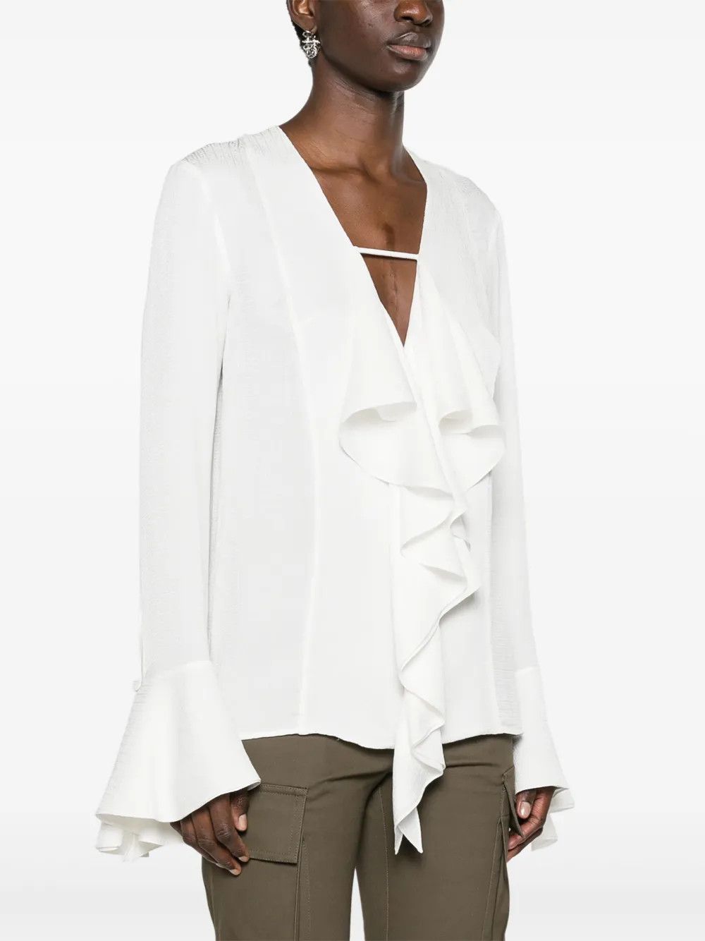 Givenchy o1y0925 Silk Blouse in White Size M / US 6-8 / IT 42-44 - 3 Thumbnail
