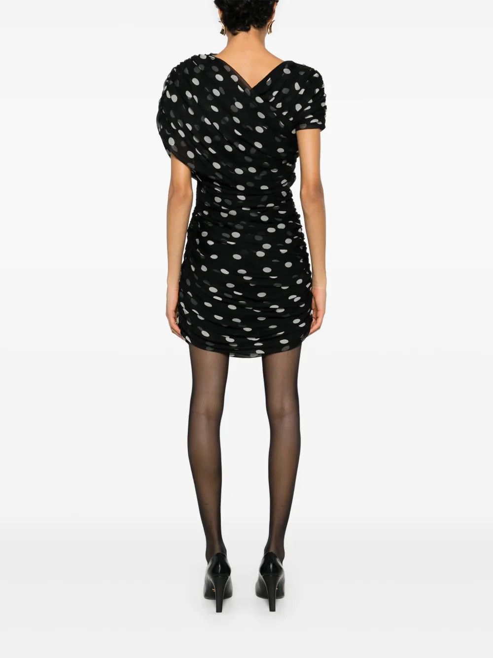 Saint Laurent Paris o1y0126 Mini Dress in Black/White Size XL / US 12-14 / IT 48-50 - 4 Thumbnail