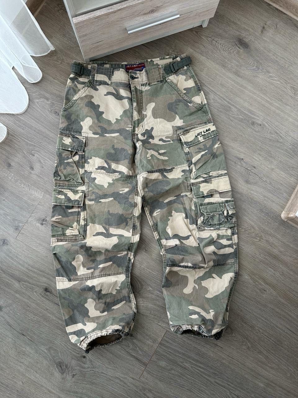 Japanese Brand × Jet Lag × Vintage Vintage Japanese Brand Camo Cargo Baggy Jet Lag Pants Size US 36 / EU 52 - 1 Thumbnail
