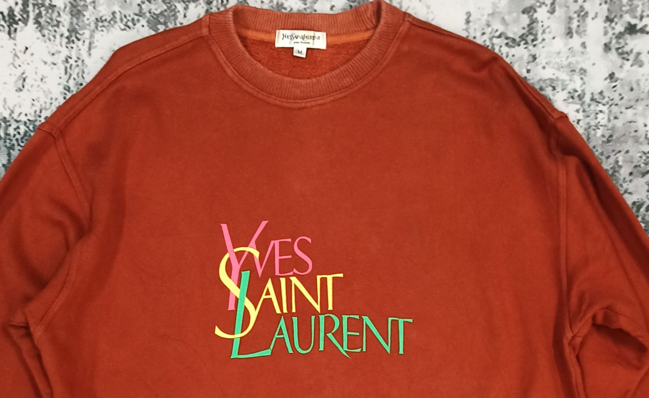 Yves Saint Laurent Vintage Yves Saint Laurent Big Logo Crewneck Sweatshirt Size US M / EU 48-50 / 2 - 2 Thumbnail