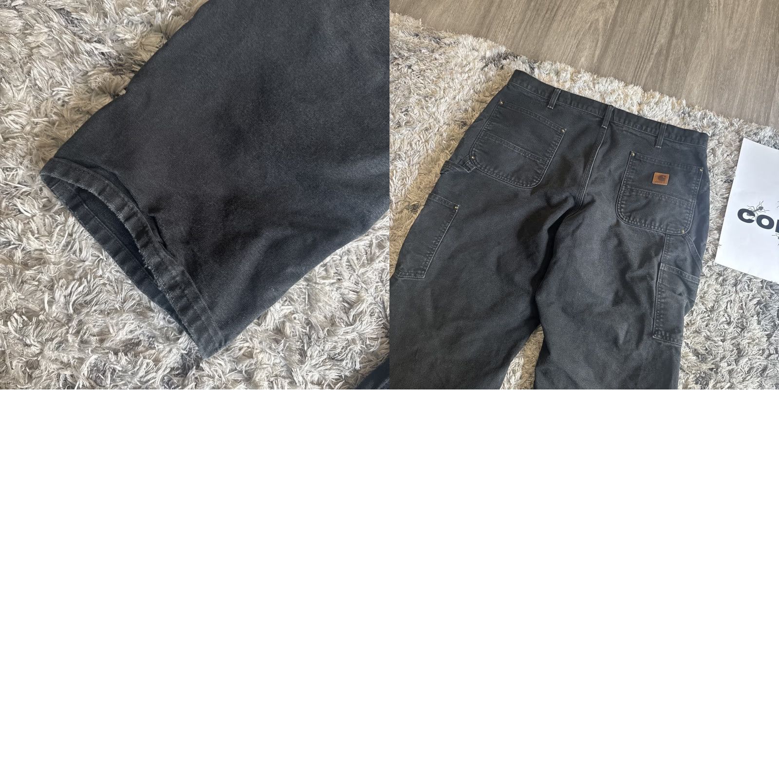 Carhartt VINTAGE Carhartt Jeans 00s Black Double Knee Carpenter Workwear Men’s 38x27 Straight 90s Mens Size US 38 / EU 54 - 9 Thumbnail
