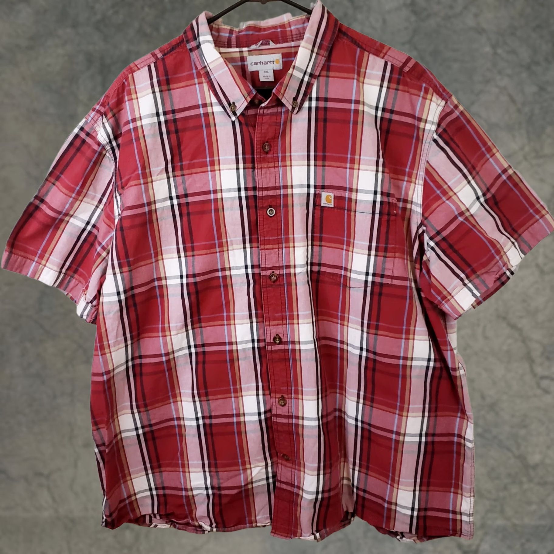 Carhartt CARHARTT Shirt Men's 3X Green Plaid Relaxed Fit Workwear Casual Button Down Size US XXL / EU 58 / 5 - 1 Thumbnail