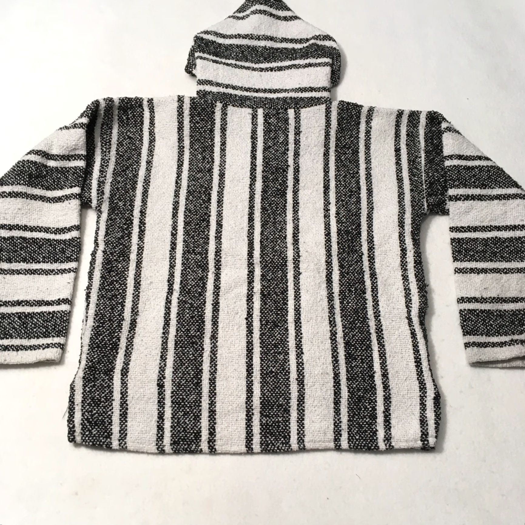 Vintage VINTAGE Hoodie Pullover Mens M Black White Drug Rug Hippie Baja Poncho Hooded Geometric 80s Mens Size US M / EU 48-50 / 2 - 6 Thumbnail