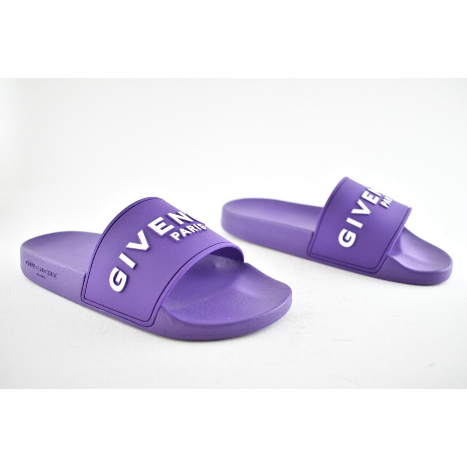 Givenchy Givenchy Paris Purple Rubber White Logo Slide On Pool Sandal Size US 6 / IT 36 - 5 Thumbnail