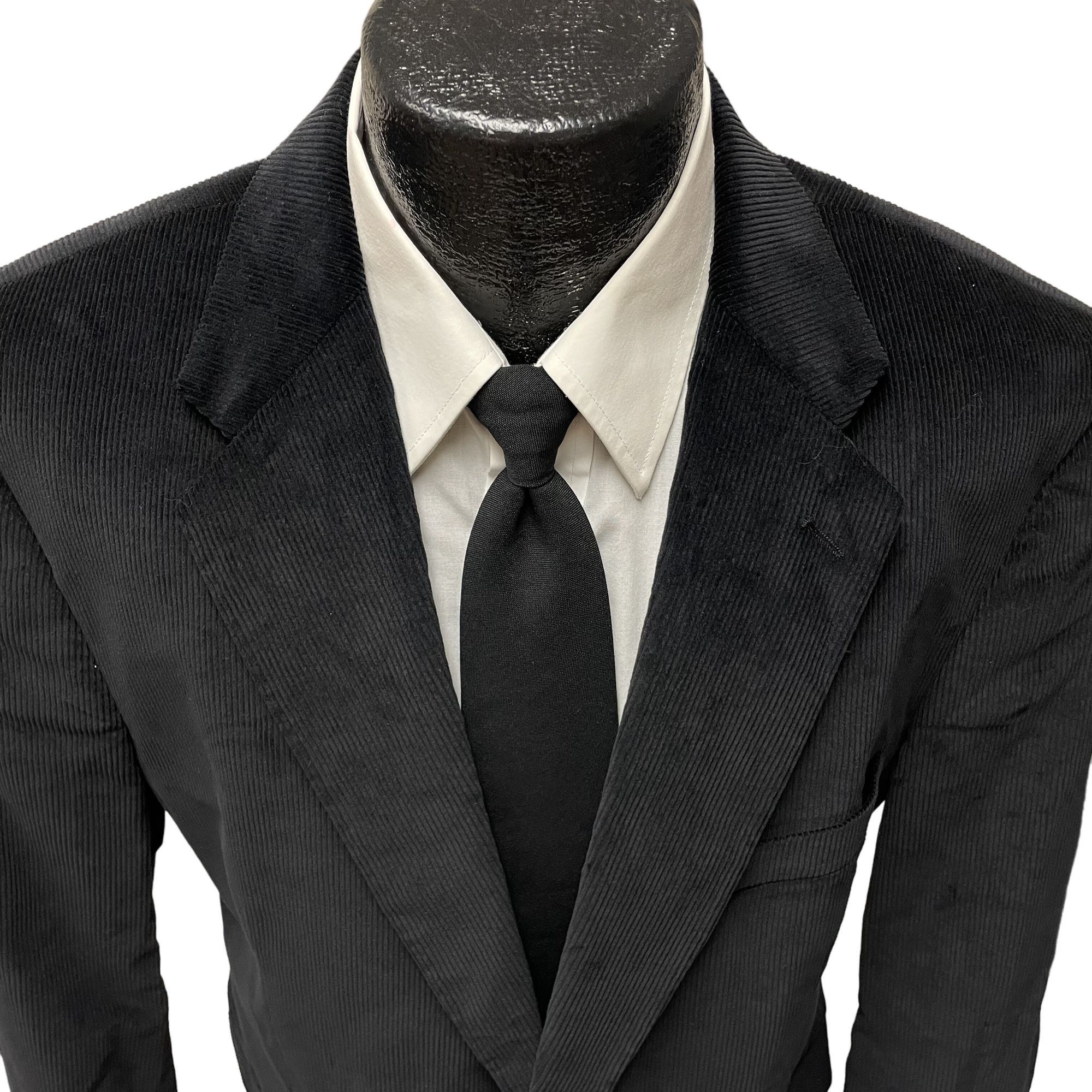 Stafford Stafford Black Sport Coat CORDUROY Modern Cotton Jacket Size 44R - 2 Thumbnail