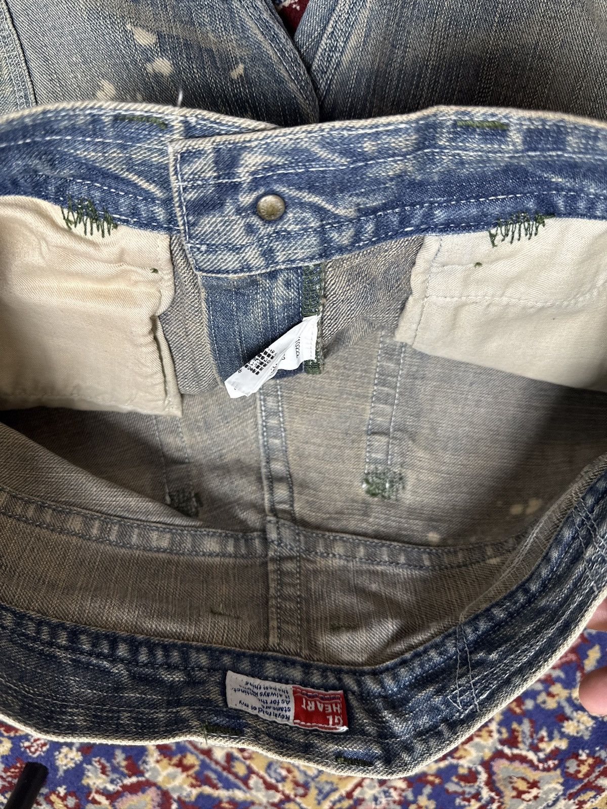 Vintage Vintage GL Heart Distressed Faded Japanese Jeans Denim y2k Size US 31 - 8 Thumbnail