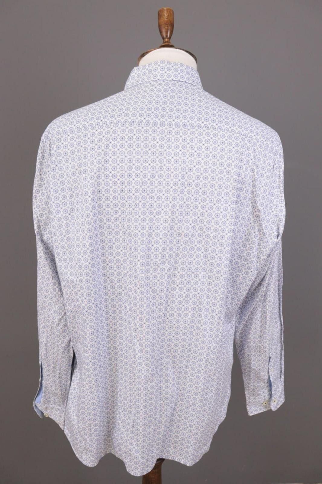 Designer Hackett London Slim Fit White Printed Shirt Size 2XL Size US XXL / EU 58 / 5 - 8 Thumbnail
